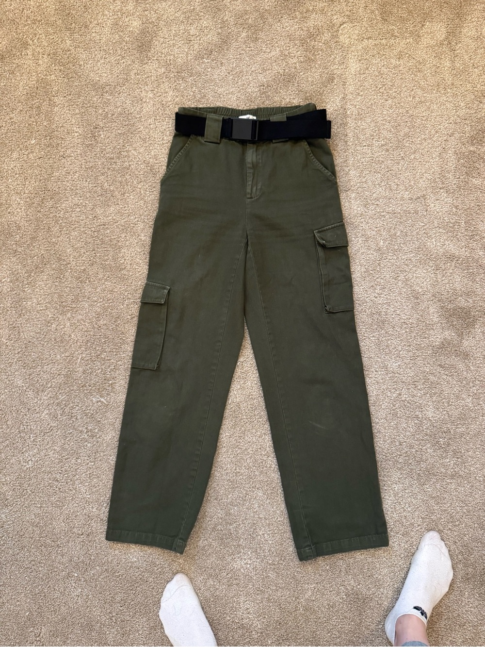 TNA Olive Cargo Pants with Belt